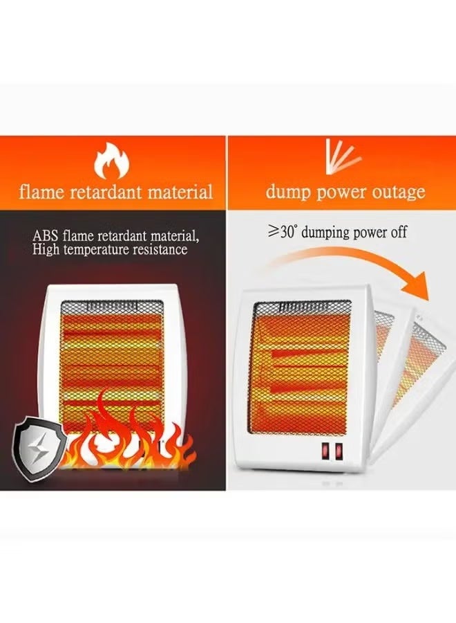 ELTRAZONE 800W Portable Quartz Electric Heater with Dual Heating Tubes | Radiant Space Warmer with 2 Heat Settings, Safety Mesh Grill & Compact Energy Efficient Design for Home & Office - Image 4